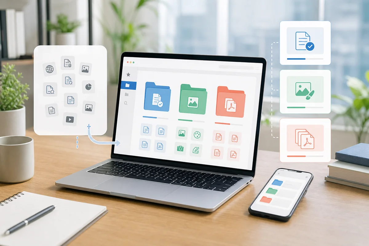 Frequently used work websites organized into bookmark folders