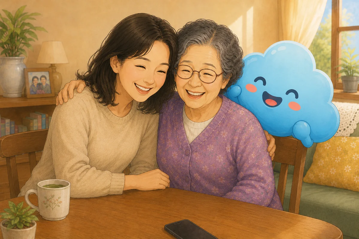 법정의무교육 수료 후 기뻐하는 어머니