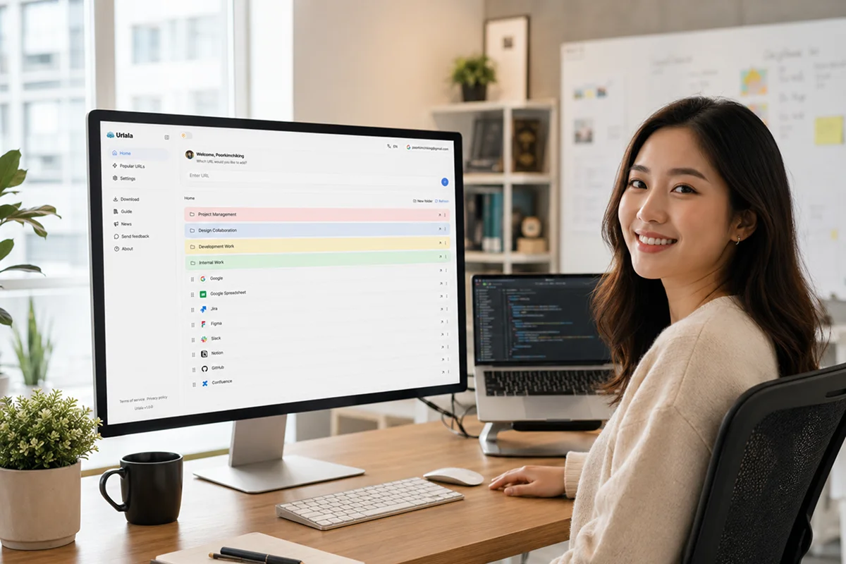 A developer's cleaner workspace after organizing links