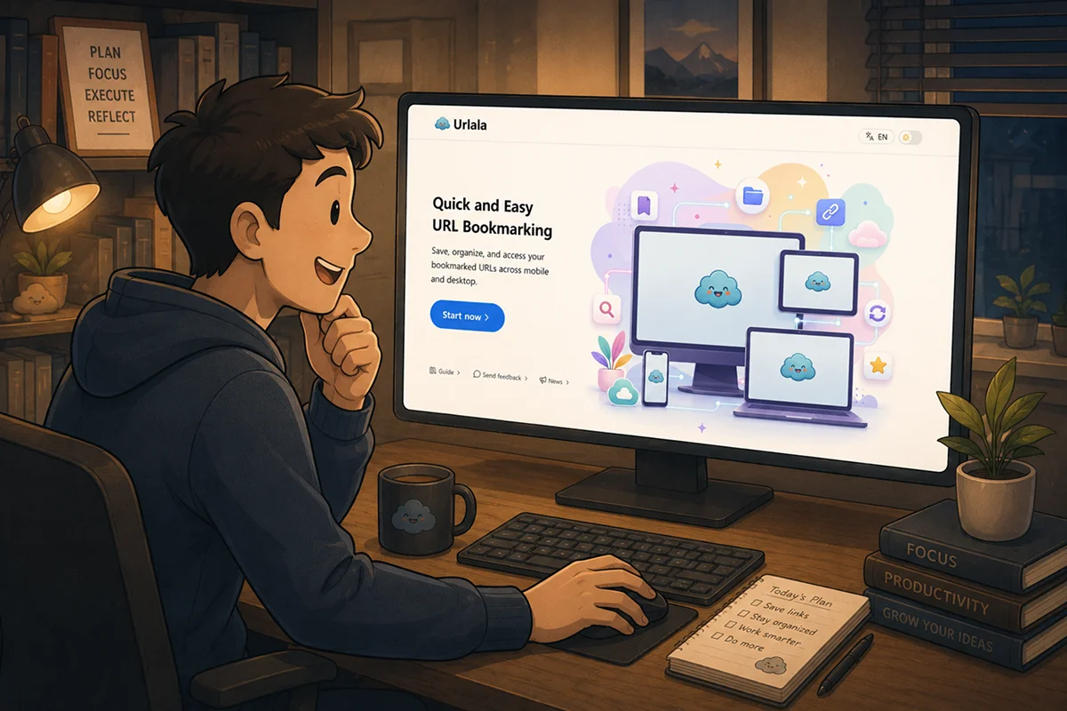A shared Urlala folder organizing useful websites for U.S. stock research